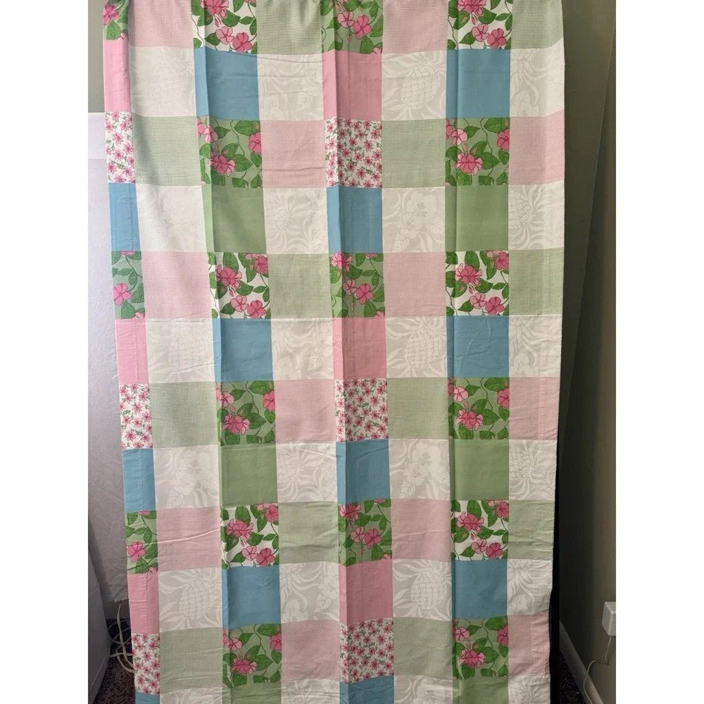 Vintage Lilly Pulitzer Home Drape Curtain Perfectly Patchwork 84x84 RARE READ